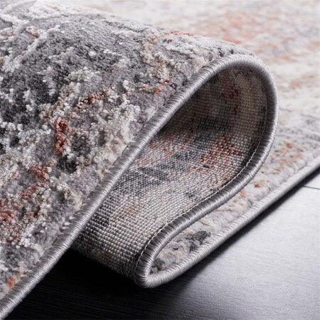 Safavieh 6 ft. 7 in. x 6 ft. 7 in. Vogue Power Loomed Rust & Gray Round Rug VGE154P-7R